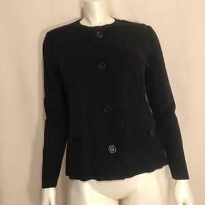 Exclusively Misook Black Button Down Blouse Medium